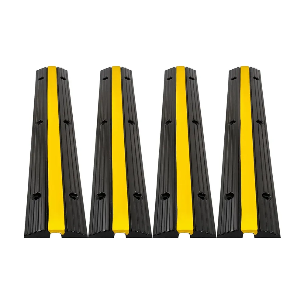 1-Channel Rubber Cable Protector Ramps Cable Wire Cord Cover Ramp Speed Bump Driveway Hose Cable Ramp Protective