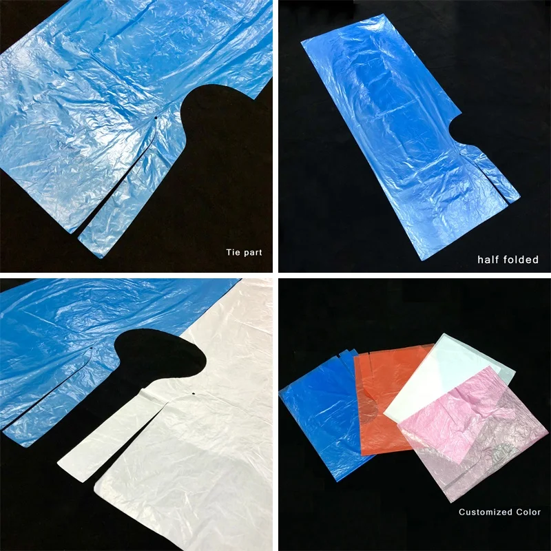 PE disposable cape One size fit most Shoulder Covering common style Clear color Haircut Barber Capes with Designs for Kids