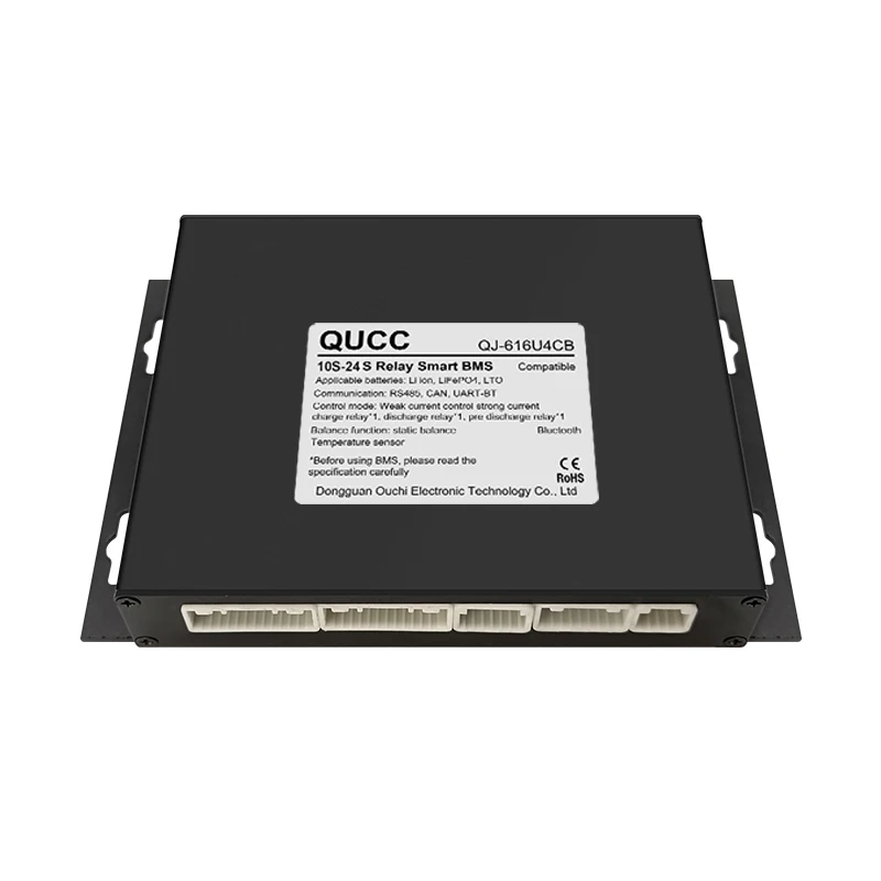 Qucc 10S-24S Smart BMS relay 500A UART BT RS485 CAN Switch function Communication protocol temperature control