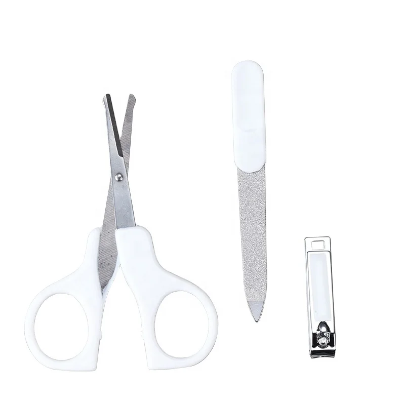 Baby Care Nail Set Custom Factory Finger Toe Nail Tools New 3pcs Kit Mini Child Wholesale Scissors File Clipper Manicure Set