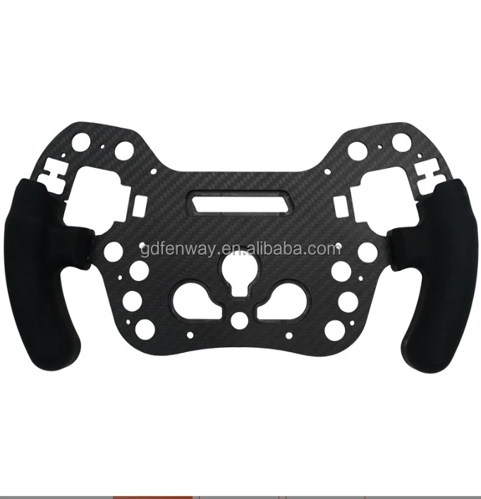 Custom Made Carbon Fiber Molding Parts Universal Racing Carbon Fiber Steering Gaming Wheel with Silicone Handles