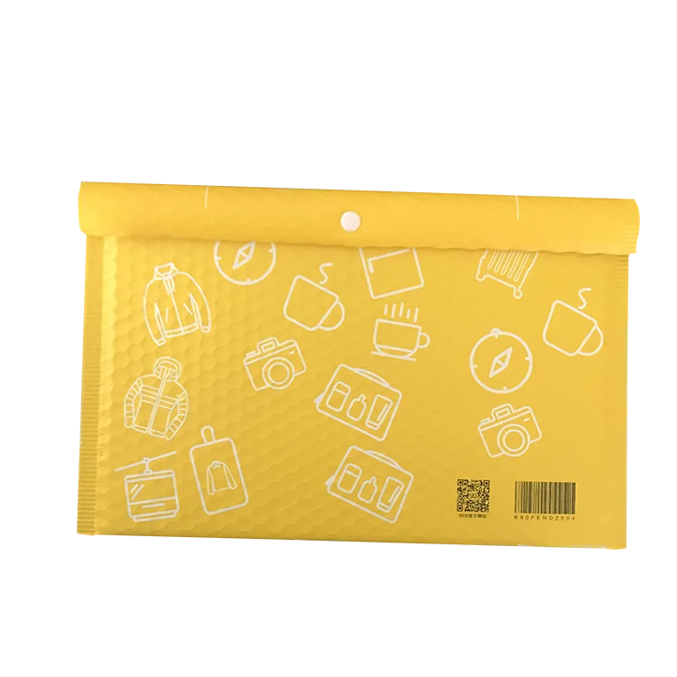 Reusable decorative bubble mailers with button for christmas packaging