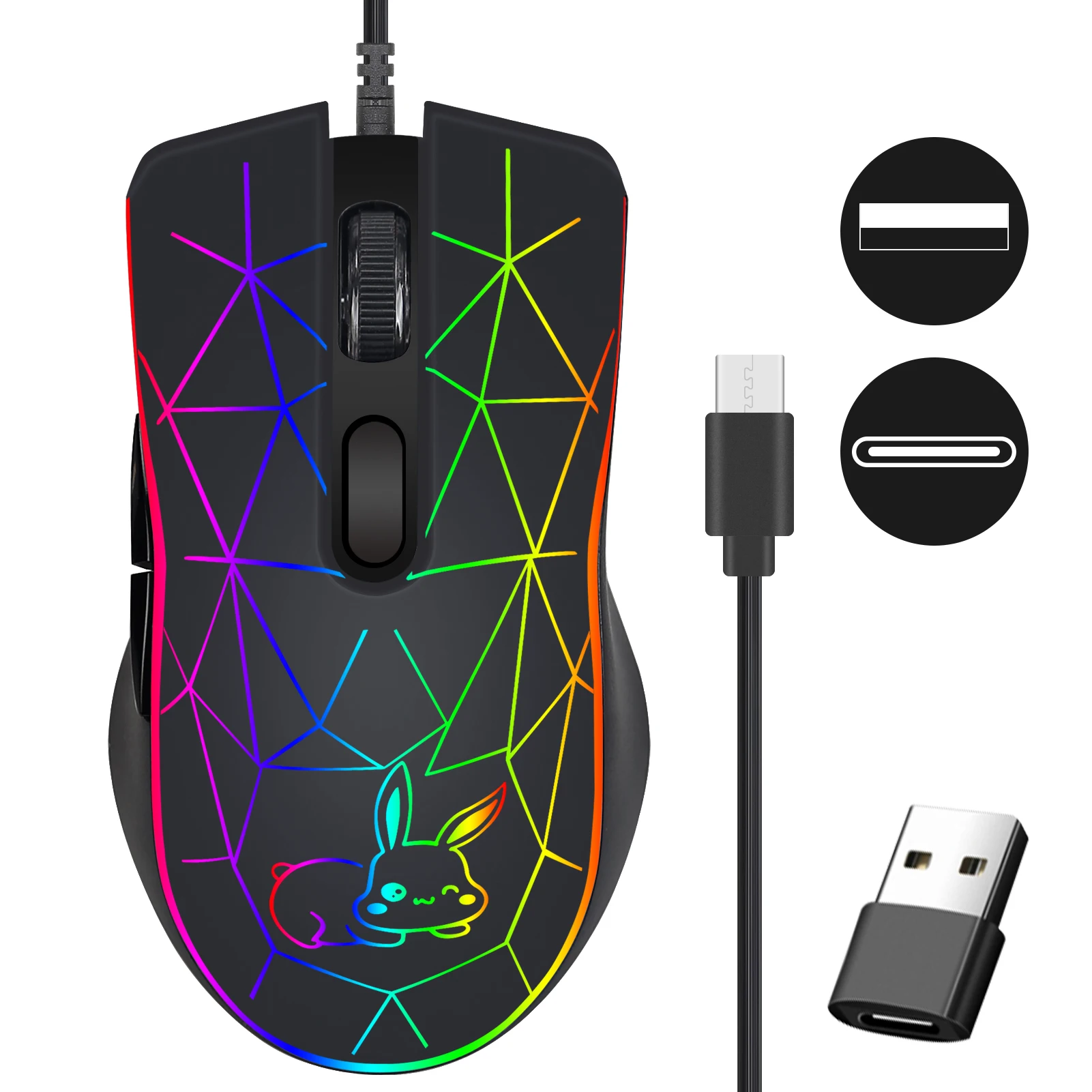 Best Selling Promotional Price 1600 DPI Wired Gaming Mouse For Computer For Apple Laptop