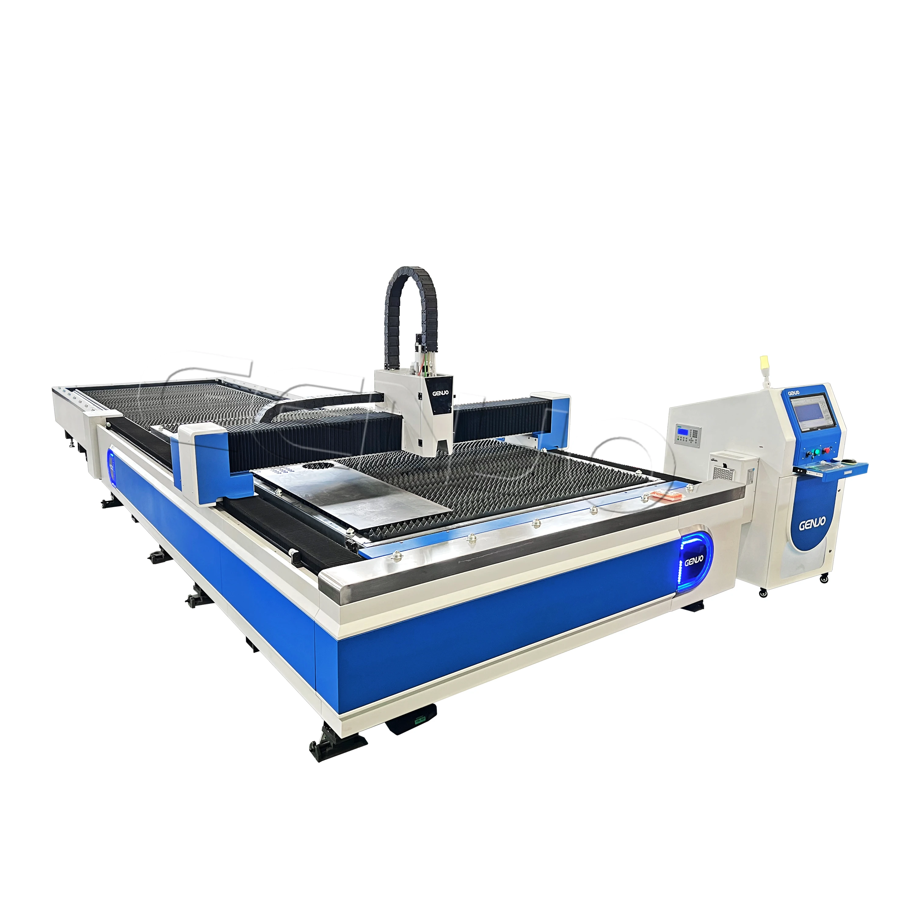 2024 GENUO High Quality CNC Single Table Fiber Laser Cutting Machine With Hanli Chiller