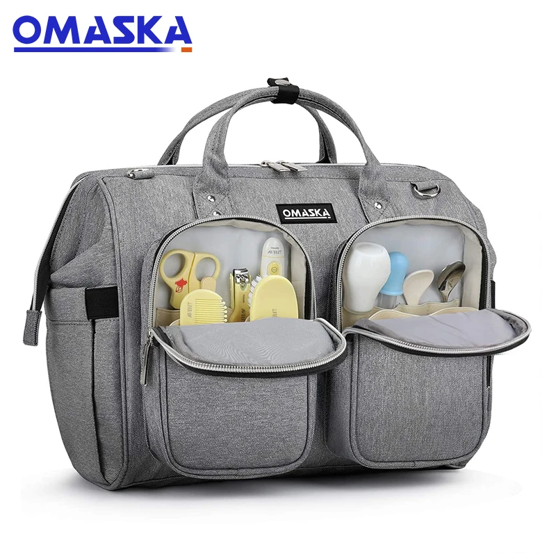 
OMASKA waterproof large-capacity multifunctional wholesale custom portable mommy bag with hook and portable changing pad 