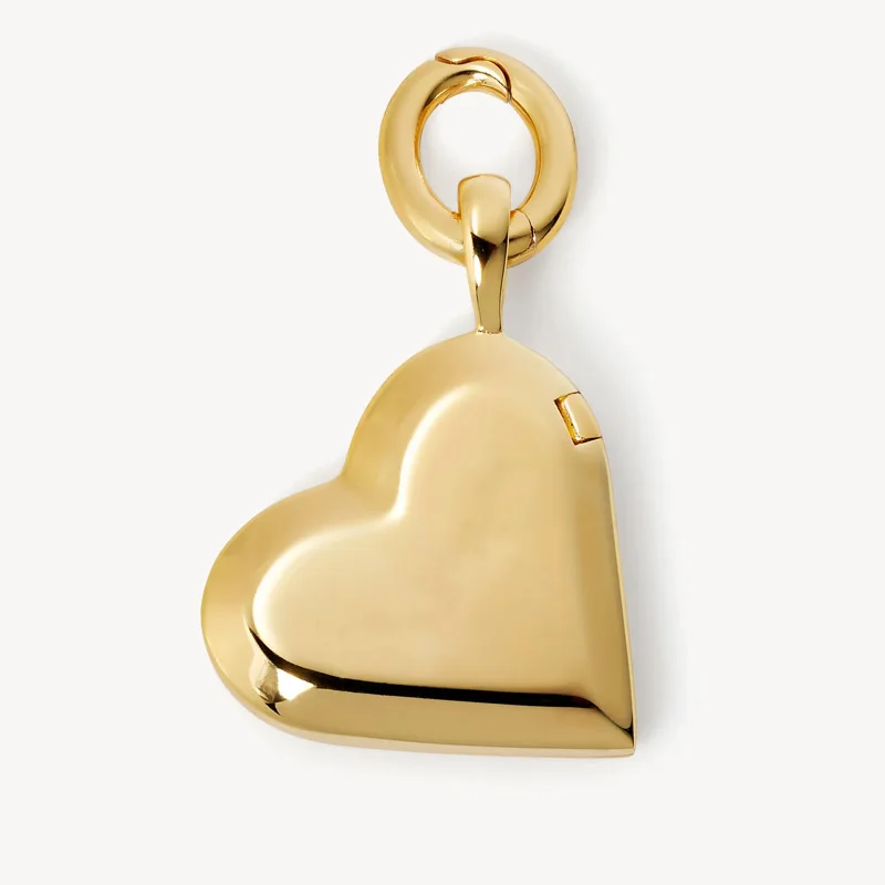 LUCKYDG Waterproof Tarnish Free Jewelry Stainless Steel 18k Gold Plated Heart Shape Photo Memory Locket Pendant Necklace Woman