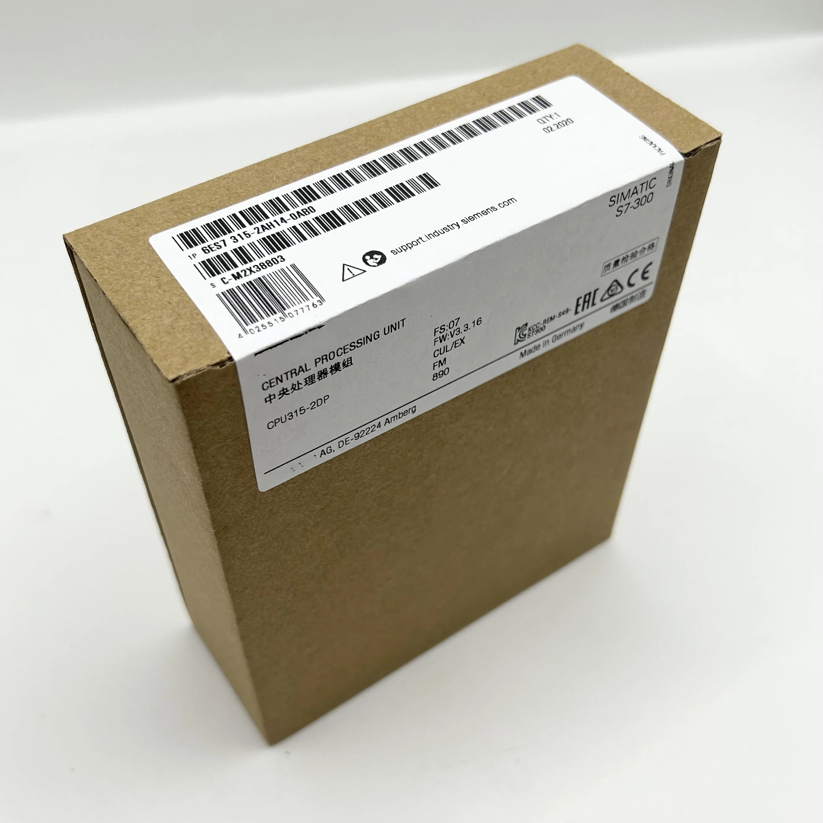 Original spot CPU central processing unit 6ES7315-2AH14-0AB0