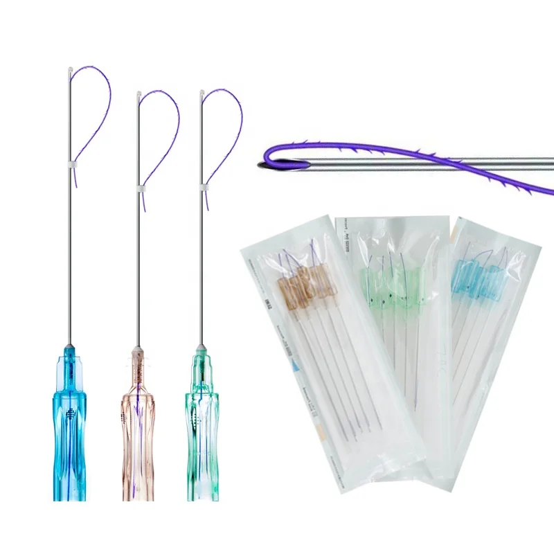 Deenora ce certification Hilos face nose lifting cannula cog barbs 3D 4D 6D 21G 19G pdo thread