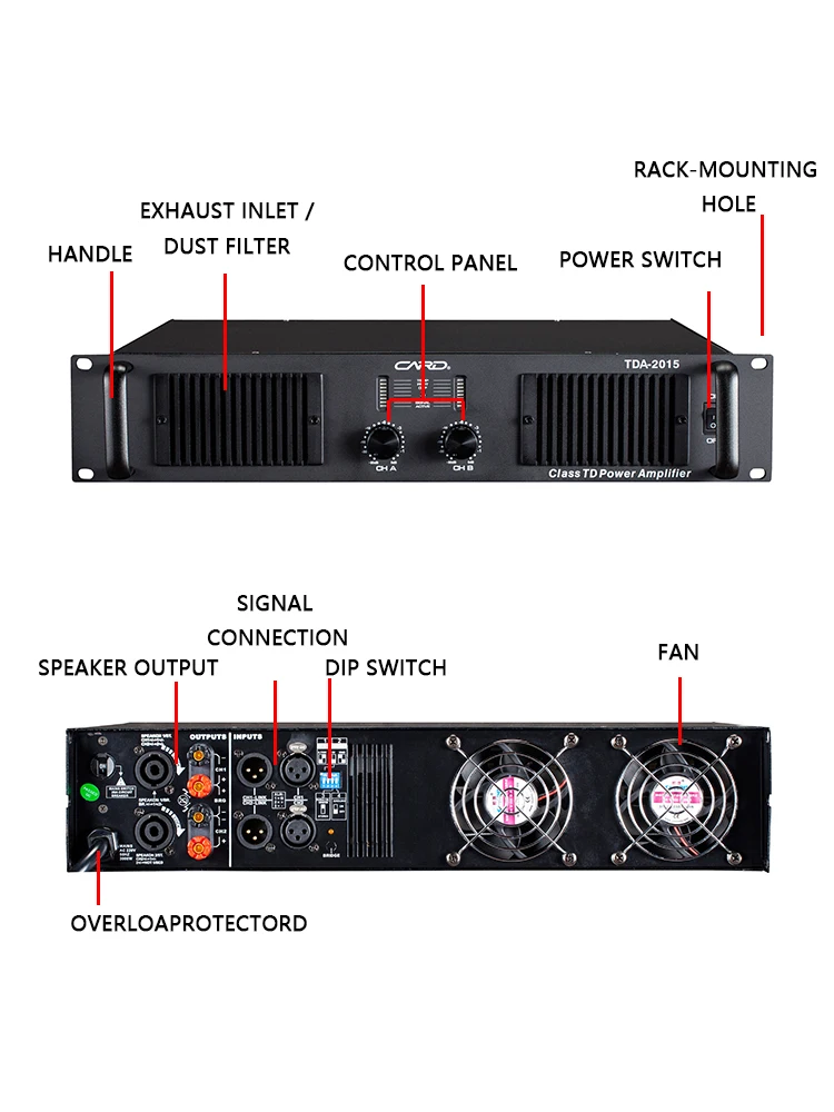 Environmental Protection Design Td Class 2 Channel Stereo Power Amplifier 1u Power Amplifier