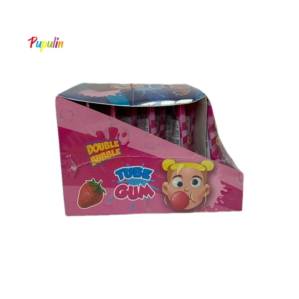 Wholesale Customization Strawberry Grape Double Bubble with Interesting Toothpaste Shape Liquid Bubble Gum for Fruity Flavor