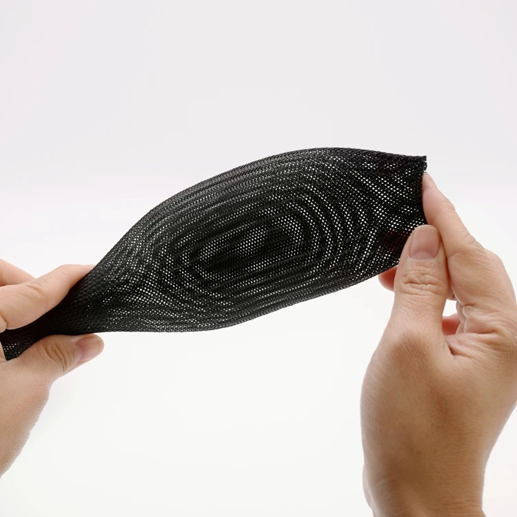 32mm PET Braided High Voltage Fiber Optic Cable Protection Sleeve