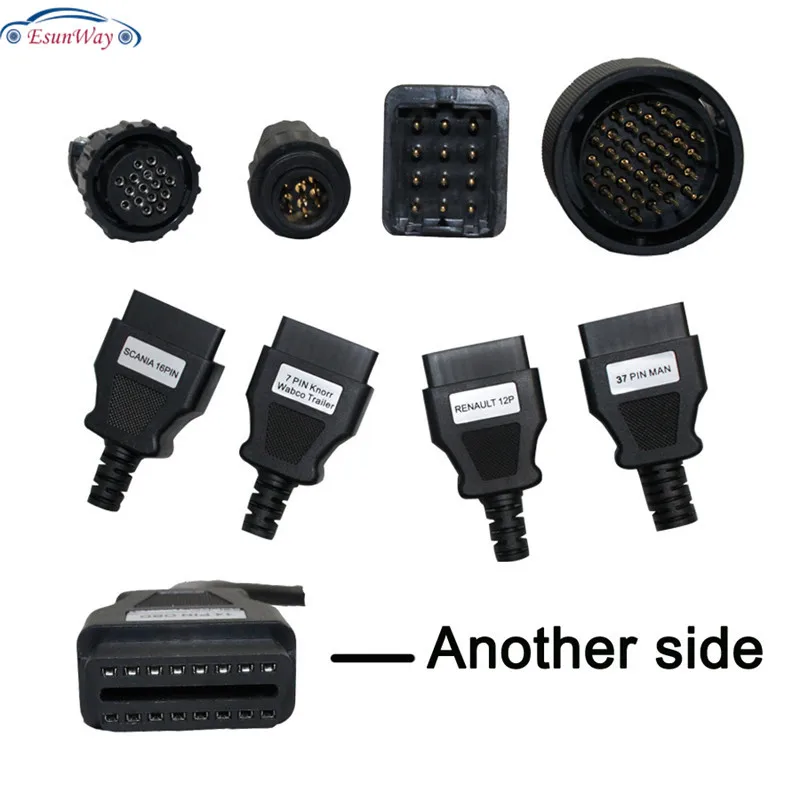 Newest Full Set 8 Truck Cables OBD2 Diagnostic OBD OBDII OBD 2 Connect Cable For TCS CDP Pro