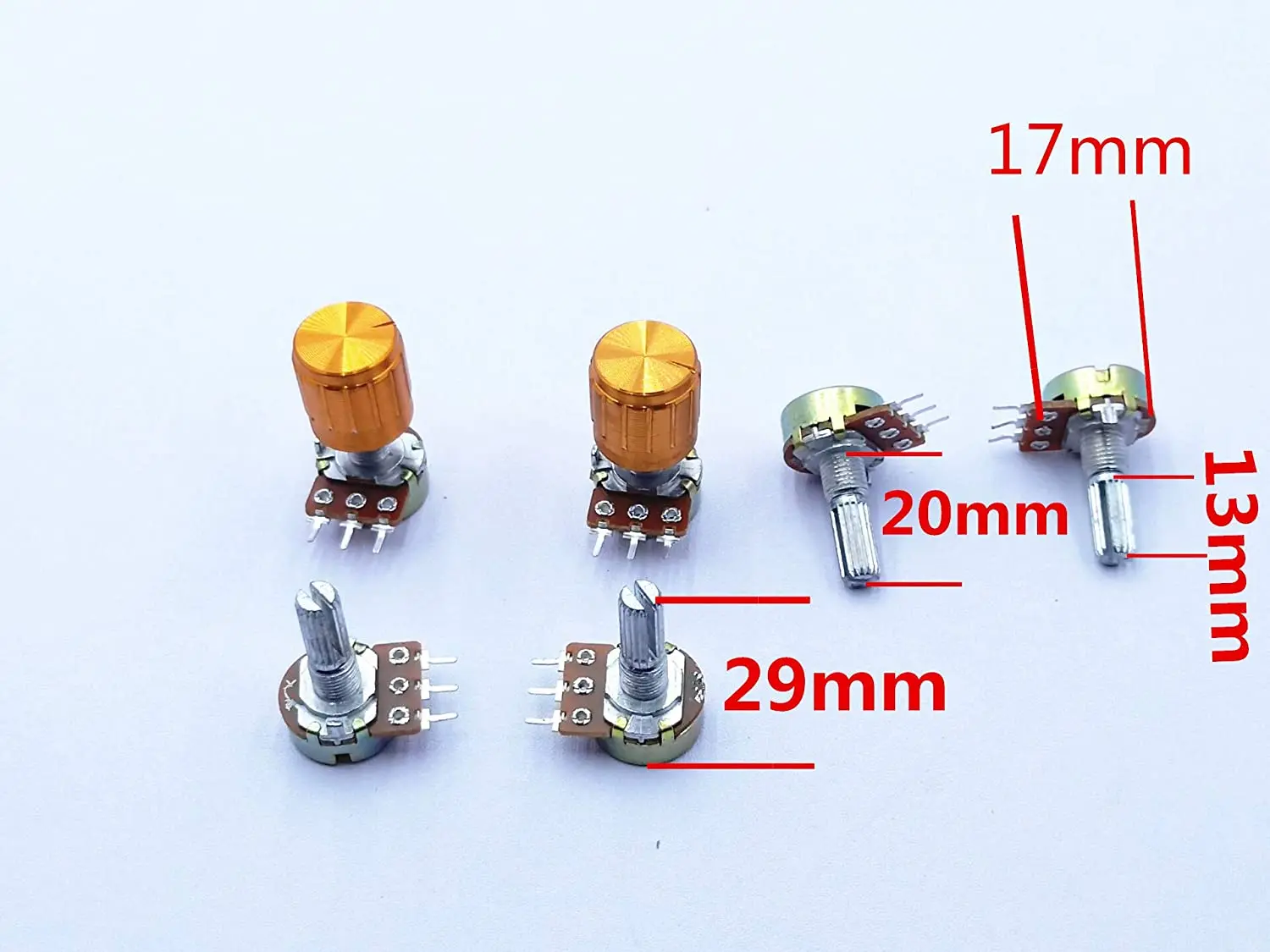 3 Pin Wh148 1k 5k 10k 50k 100k 250k 500k Multiple Models Rotary Knob