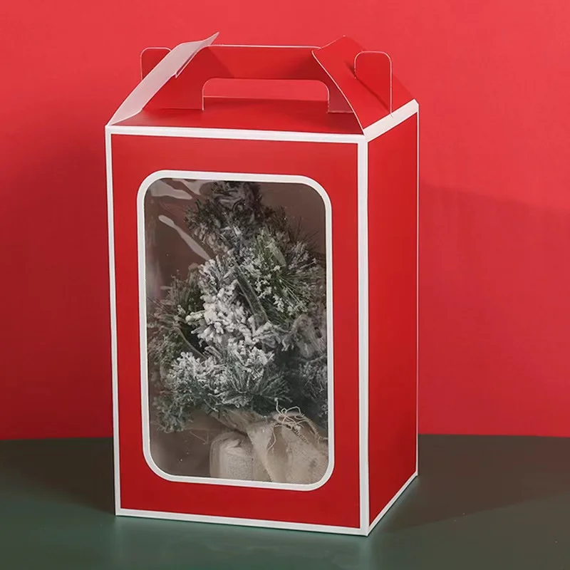 2023 new design christmas gift paper bag open window paper bag
