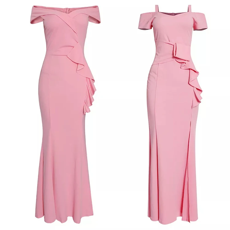 African  Split Elegant Blue Green Wine Red Long Wedding Bridesmaid Dresses Cheap African Bridesmaid Dresses