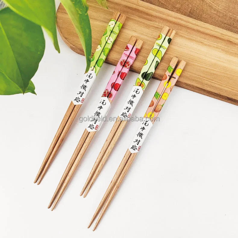 2024 new design dishwasher safe 5 colors high end beech wood Wholesale Korean  Chopsticks Set color Sushi Chopsticks
