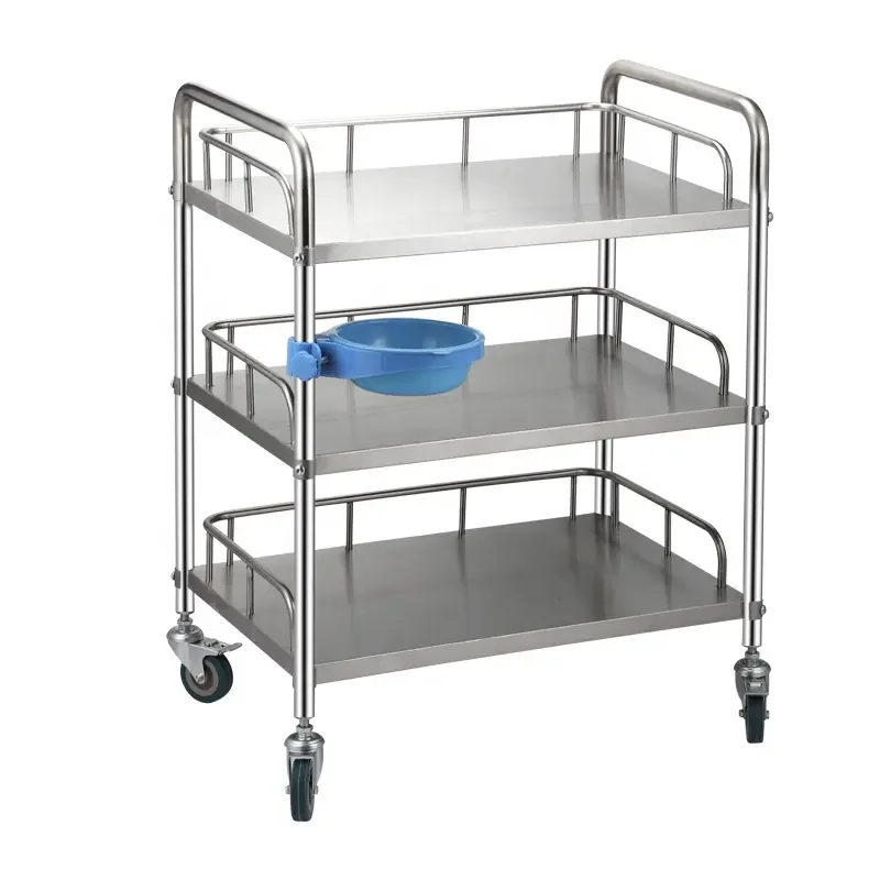 Hospital Furniture Stainless Steel Treatment Cart Hospital Trolley