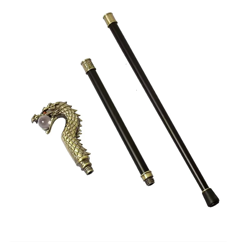 Fashion scepter Man Party Decorative Walking Cane Men Luxury Walking Stick Elegant Big dragon head crystal ball Handle wand