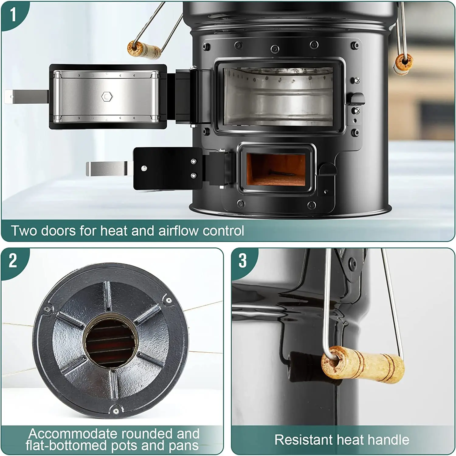 Clean cookstove energy saving wood burning stove fule saving portable camping stove