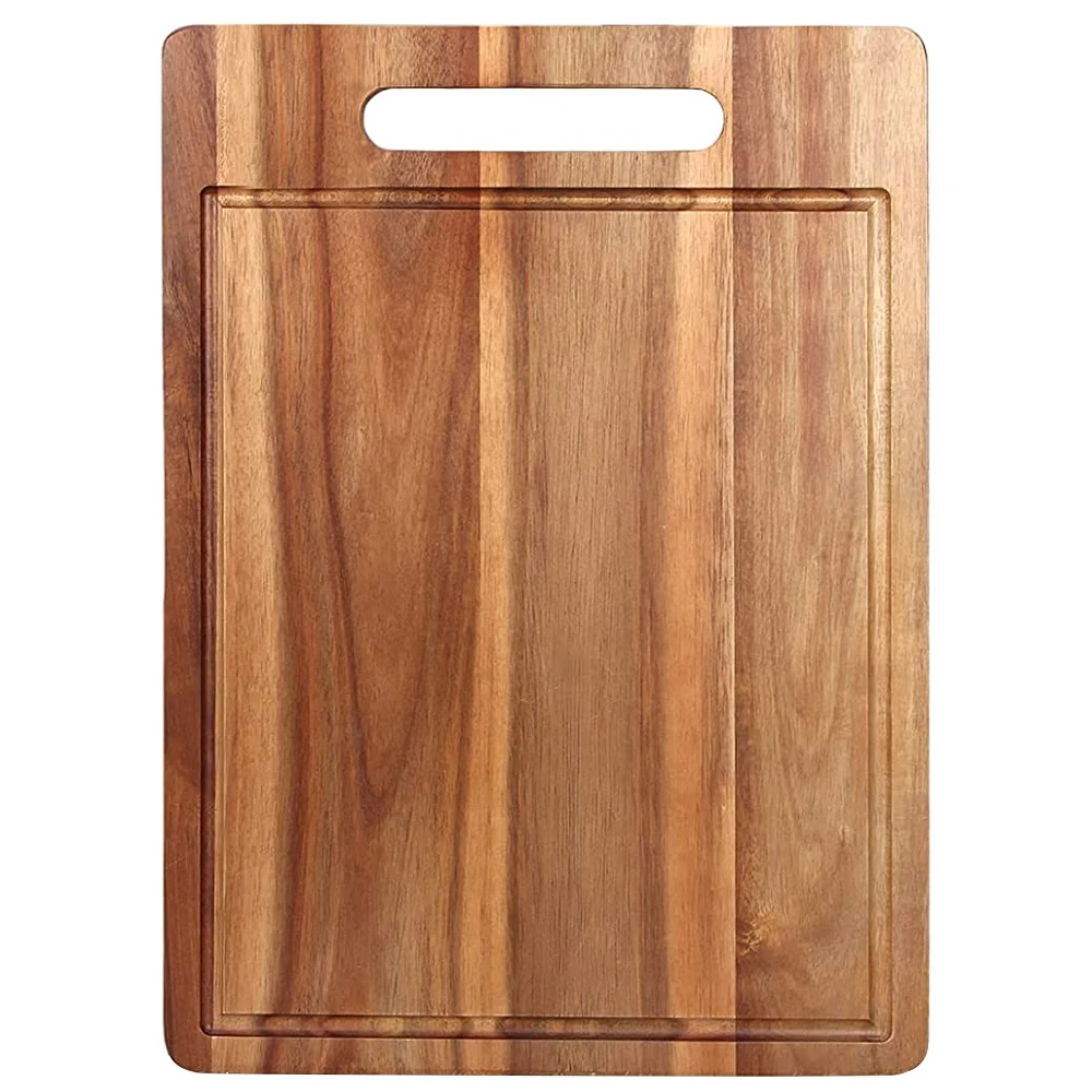 Custom Double sided available solid wood chopping board chopping board With juice tank