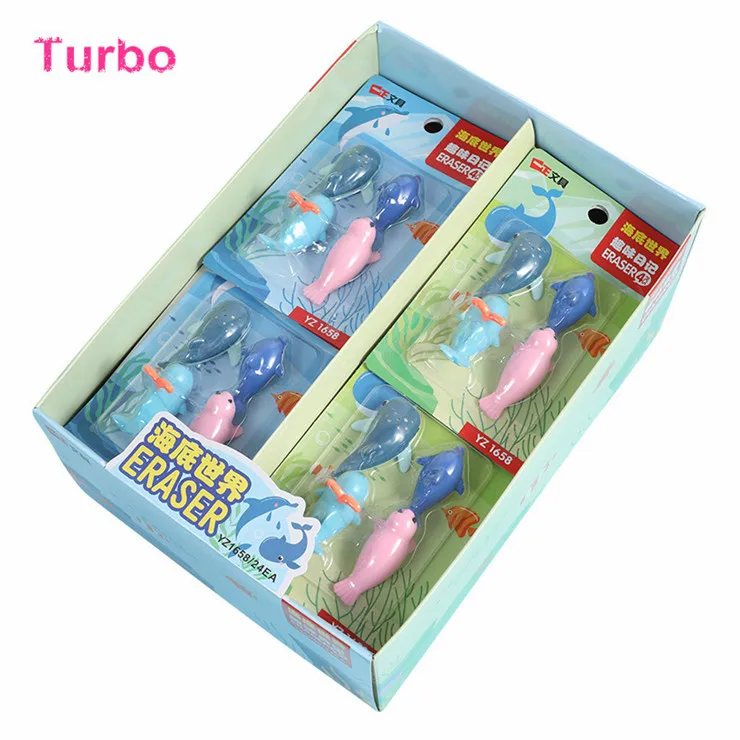 Attractive Price New Type school office Creative 3D whale design eco friendly earser stationery imported from china