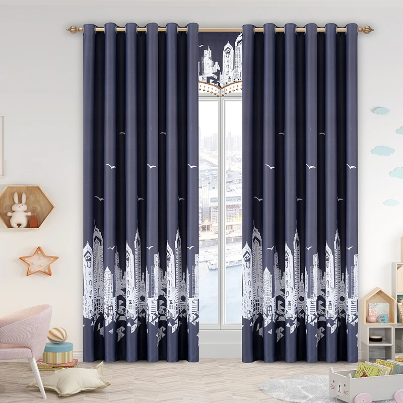 Best selling 100% Polyester Jacquard Fabric Blackout Curtain For The Living Room