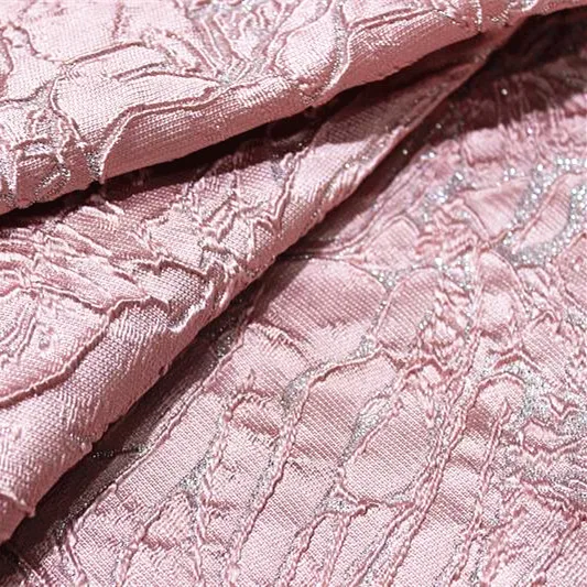 embossed metallic lines shapes design jacquard fabric for coat/jacket fabric