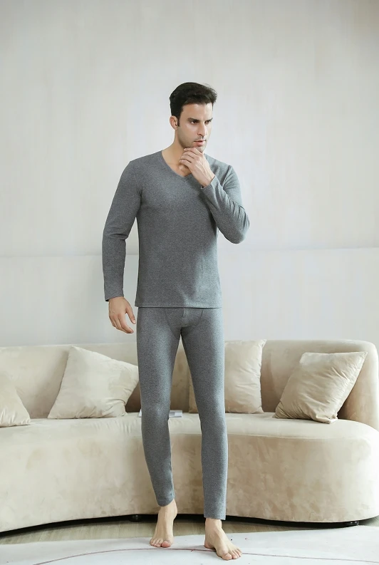 Мужские 2 шт. мужские термальные зимние куртки шерстяное нижнее белье для мальчиков; Сохраняющая тепло