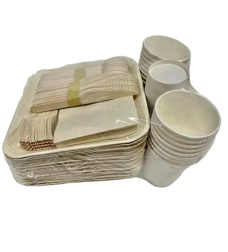 6 Inch Square Biodegradable disposable disposable banana leaf plates for desert