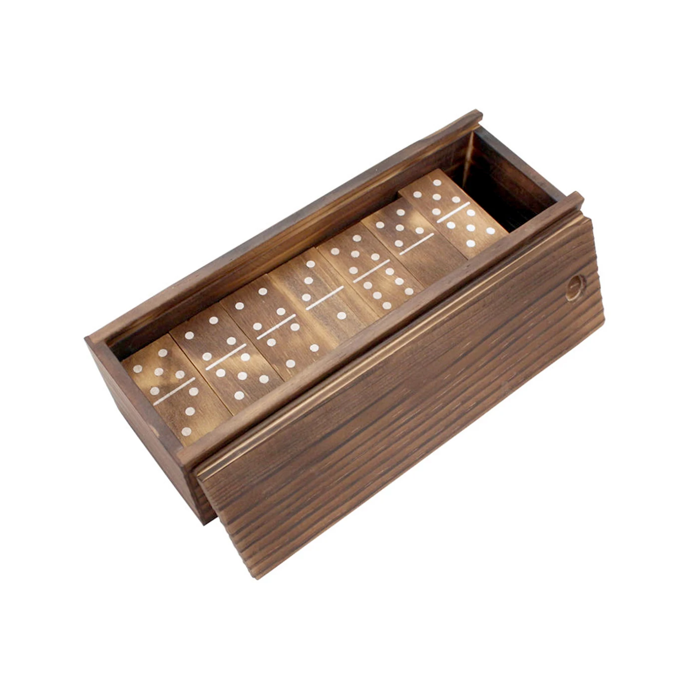 Classic Board Games Family education toy Premium Set of 28 Double Six Dominoes with Wood Case Brown 28 Piece