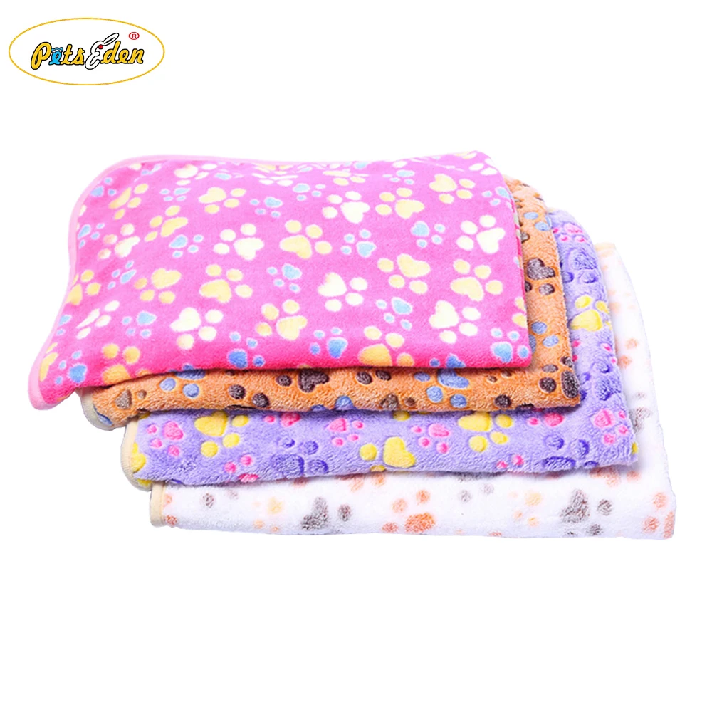 Удобные кровати для домашних животных, мягкое Флисовое одеяло с отпечатками лап для собак и кошек