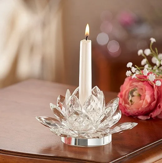 elegant wedding gift favors lotus candle holder for home hotel decoration