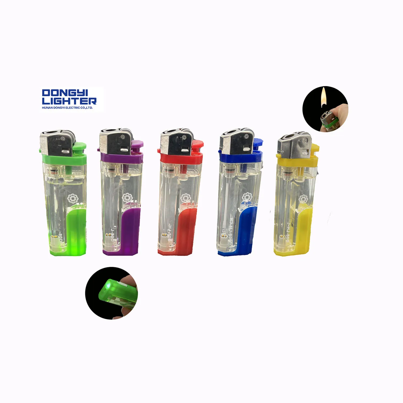 Wholesale Multifunction Multi-Color Customizable Designed Fancy Disposable Flint Plastic Lighters LED FLASH