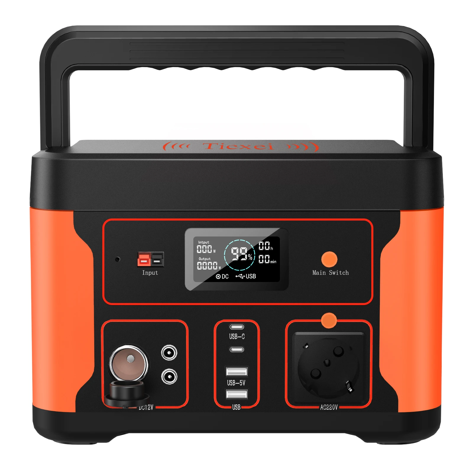 Tiexei Europe Warehouse Stock Camping Power Supply High Capacity 600W 512WH 160Ah Outdoor Power Banks & Power Station