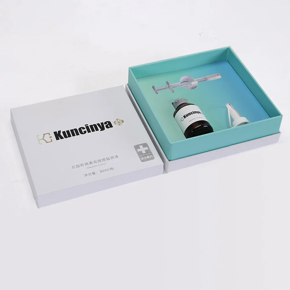 Turquoise box packaging health products supplements box custom capsules packaging