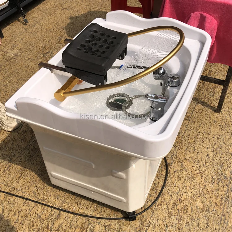 Kisen no need to connect plumbing Salon Furniture Hair Washing Movable Heating SPA Head Portable Shampoo Sink For Massage Bed