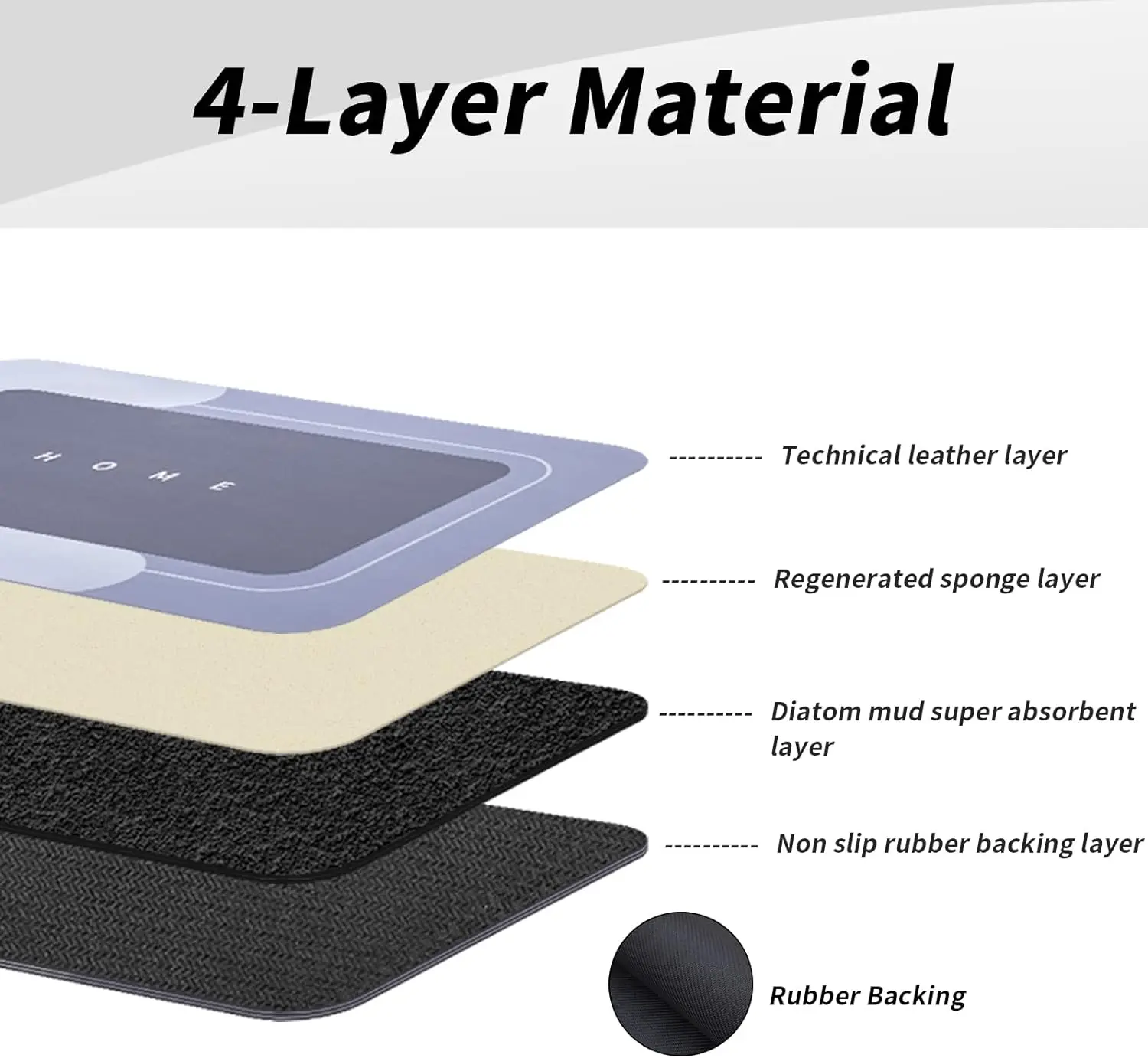 rubber heated diatom luxury waterproof nonslip drying anti slip bath mat for absorbent bathroom foot door floor mat rug set