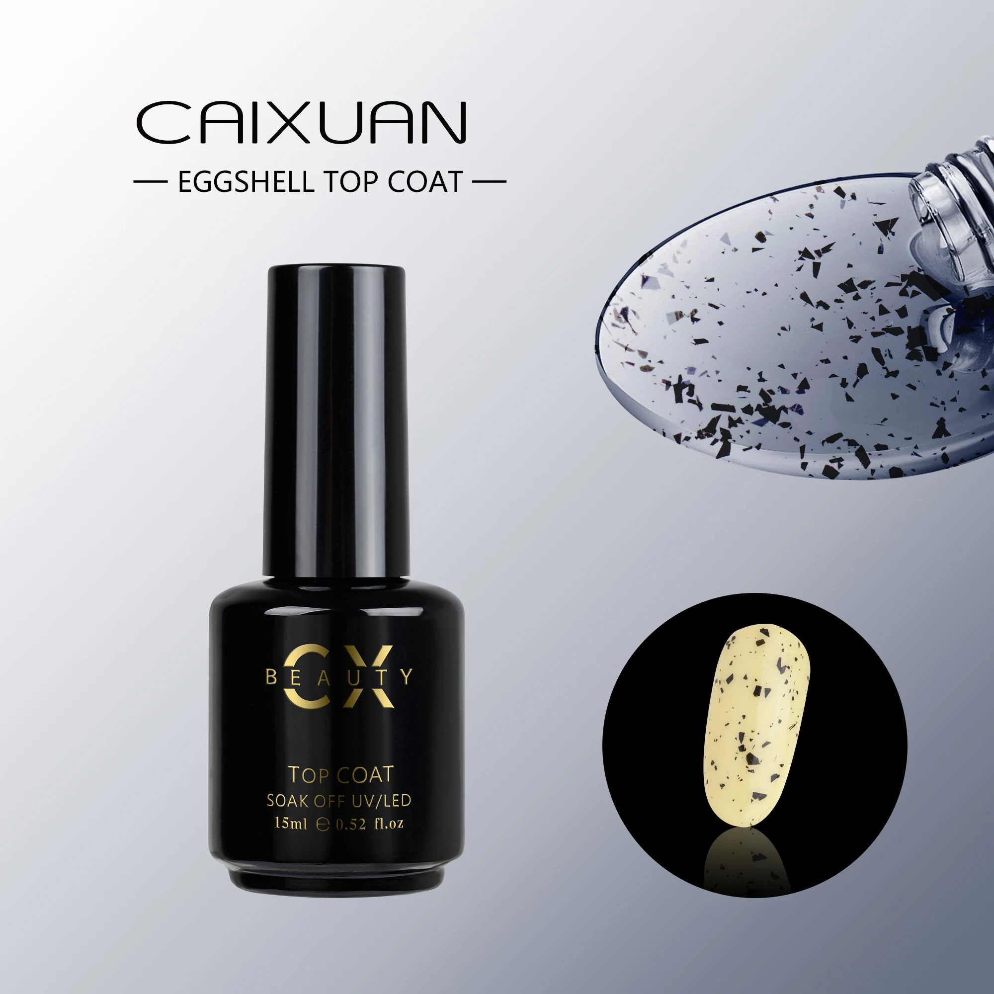 Free Samples Hot Sale UV/LED no wipe super shiny eggshell Top Coat