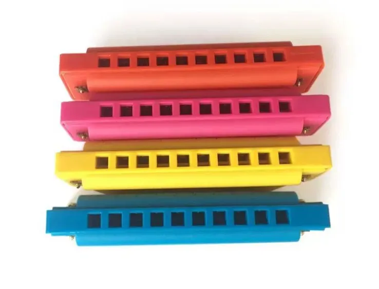 OEM Accepted ABS Toy 10 Hole Kids Ethnic Musical Instrument Harmonica Colorful Souvenir