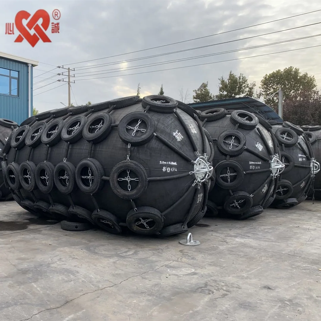 Marine accessories 50KPA Pneumatic Boat rubber fender with tyre and chain