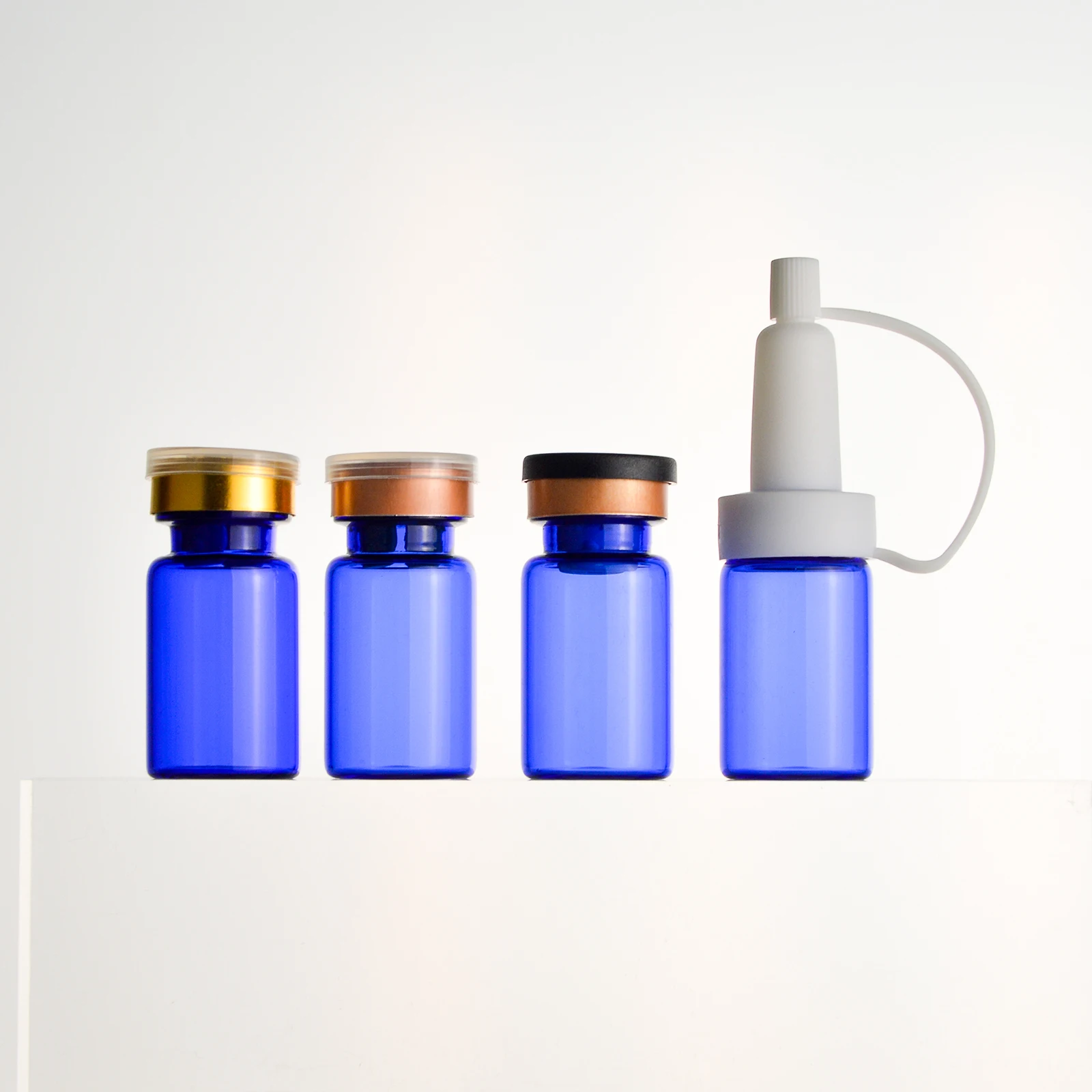 Blue Penicillin Bottle 3ml 5ml 7ml 10ml Bayonet Bottle Essence Liquid Subpackage Glass Empty Bottle Ampoule