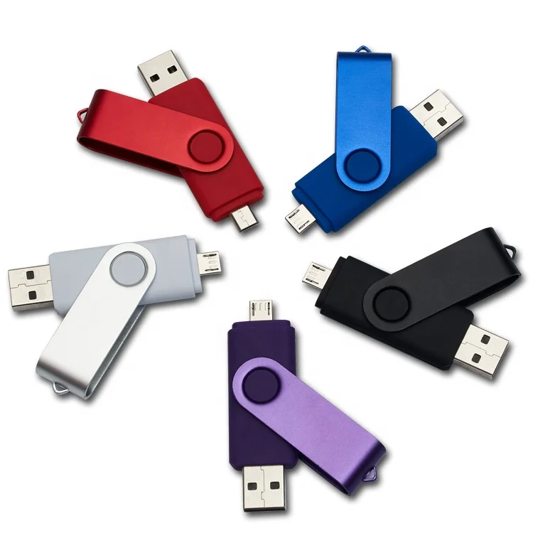 Low Price electronic gadgets Brand New pen Drive 16gb 32gb 64gb 128gb 2 in 1 Metal swivel OTG Usb Flash Drives