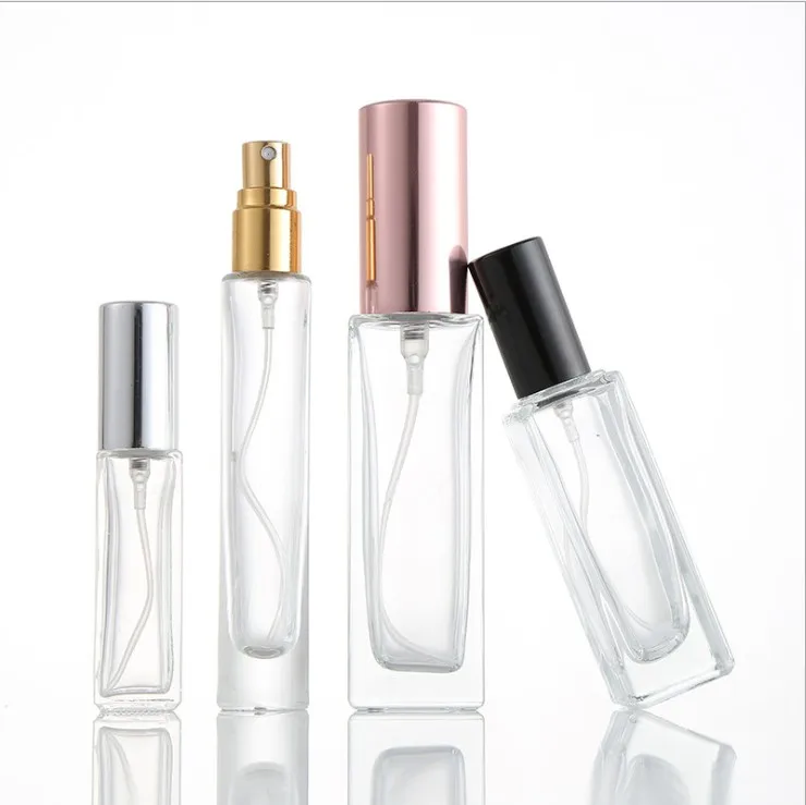 Wholesale 5ml  10ml  15ml 20ml 30ml 50ml 100ml  Square Shape Empty Refillable Glass Perfume Bottle Travel Tester Bottles