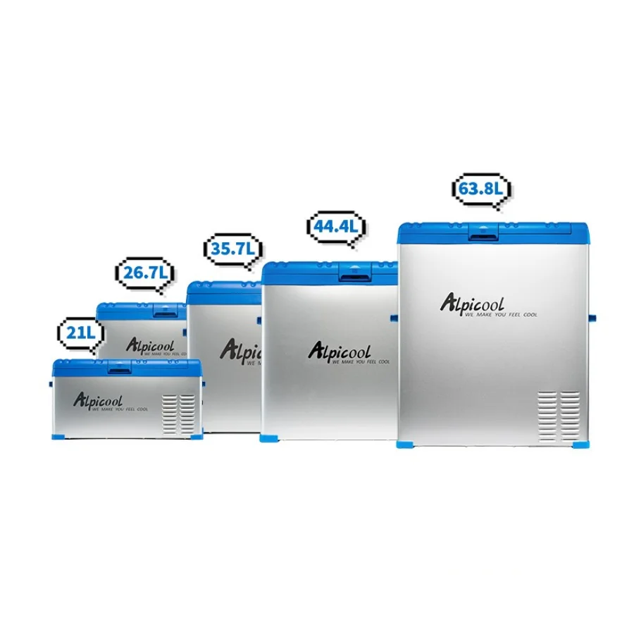 Alpicool 40 Liter Blue Metal Refrirator Box 12V DC Compressor Auto Cooling Designed for Fishermen with 25L Capacity
