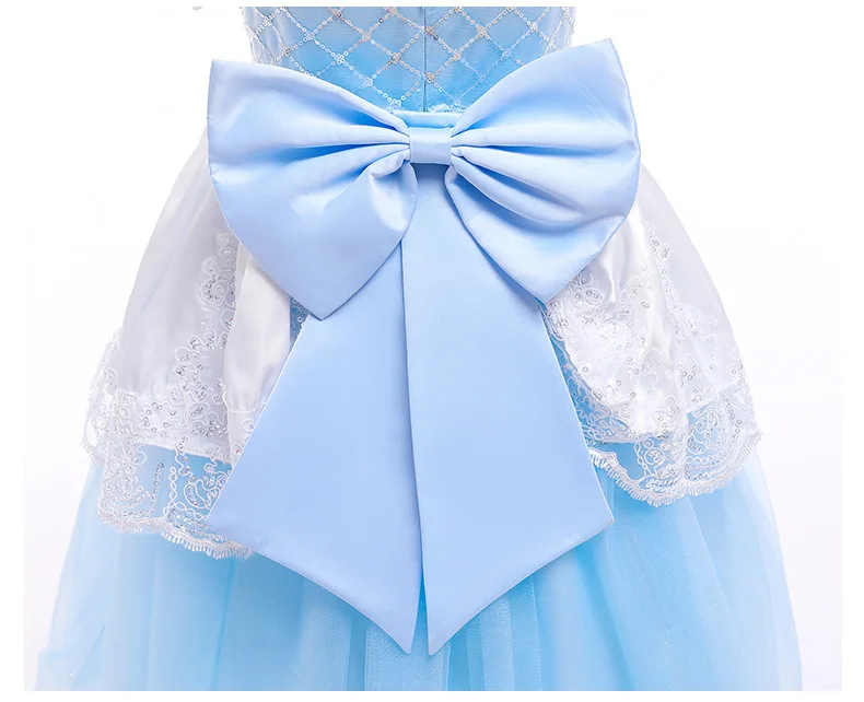 MQATZ New Dress puff sleeve girls dress Net yarn Long wedding party gown BX0802