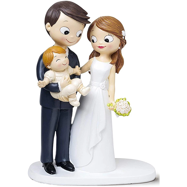 Оптовая продажа, персонализированные свадебные фигурки из полирезины для невесты и жениха для домашнего декора и свадебного торта