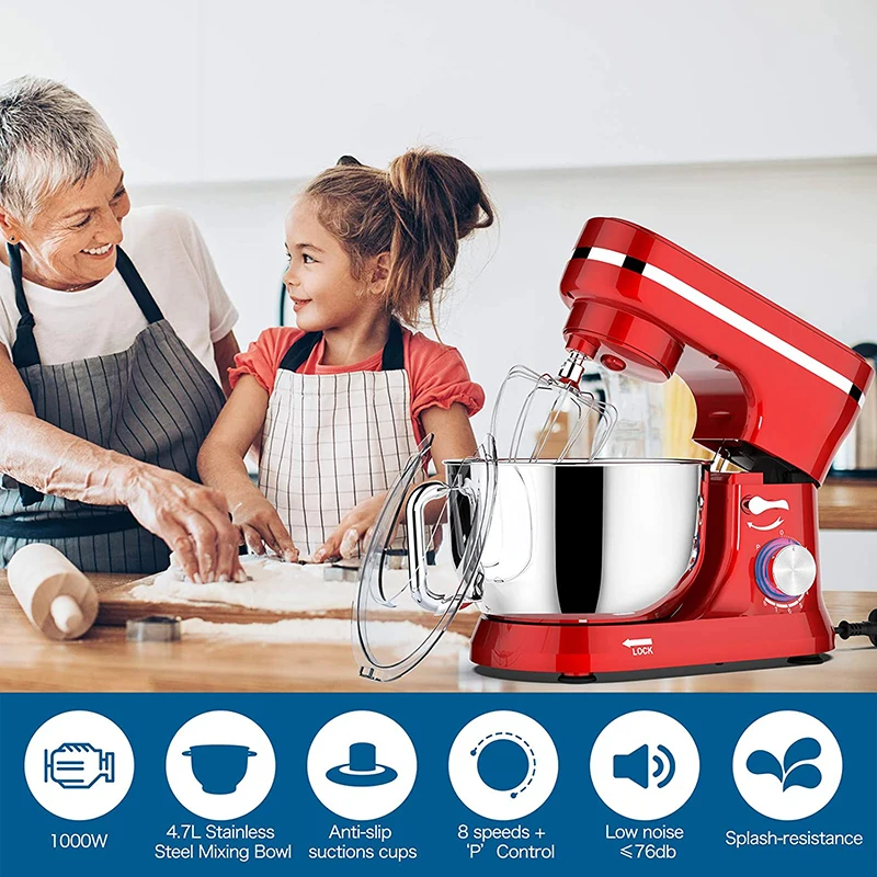 kitchen mixer professional customized electric food 4.5L 5.5L stainless steel bowl stand mixer