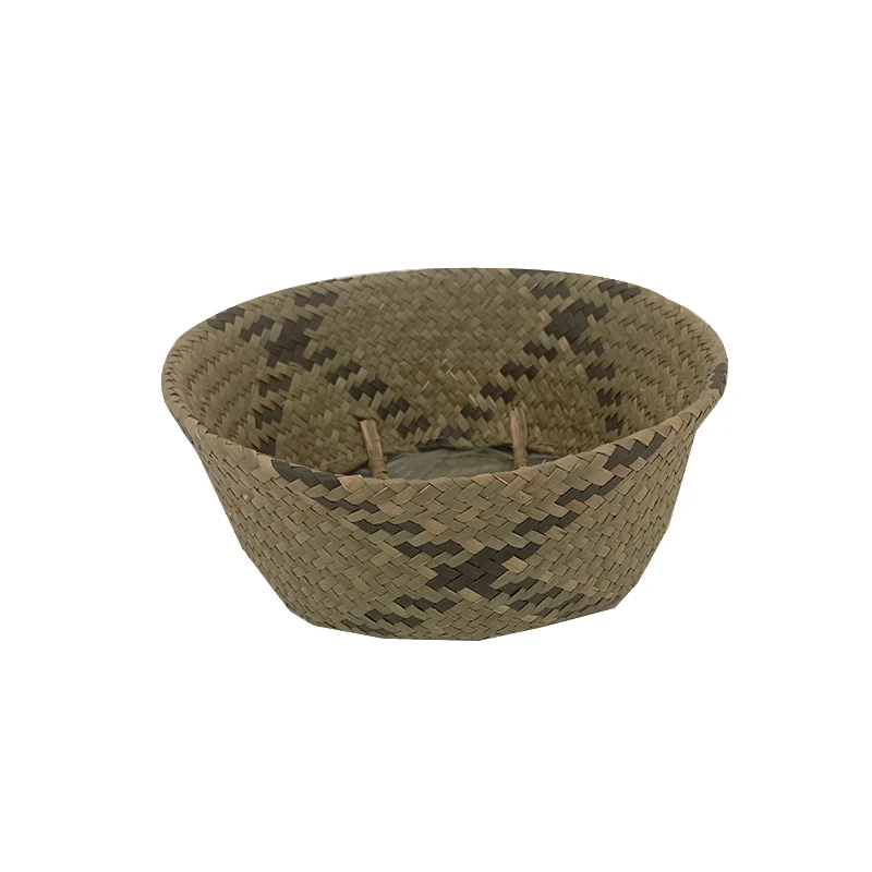 Customize Water Hyacinth Storage Basket With Wool Handles