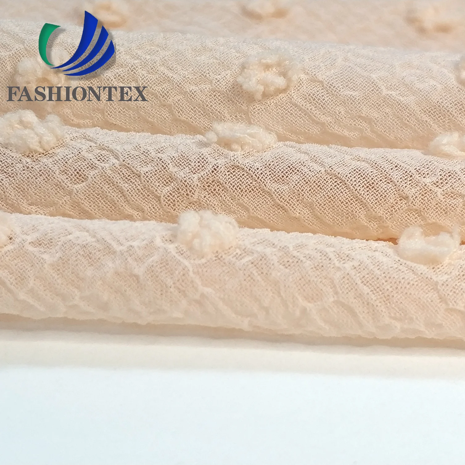 Fashiontex Nano crepe dot clipped chiffon fabric 100% polyester