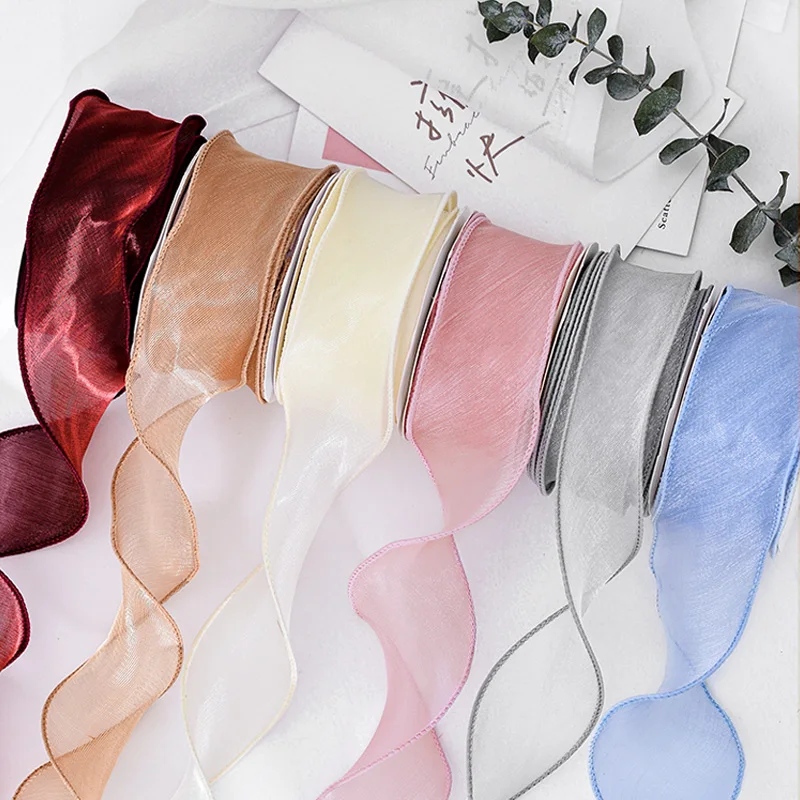 Ribest  Fishtail Edge Wave Organza Ribbon Wholesale Customize Printed For Crafts Flower Packing